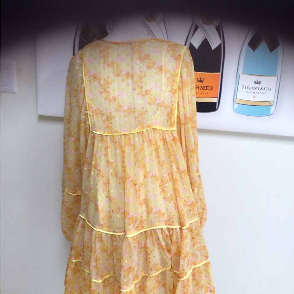 Free People Floral Yellow Tiered Dress - Picture 12 of 16